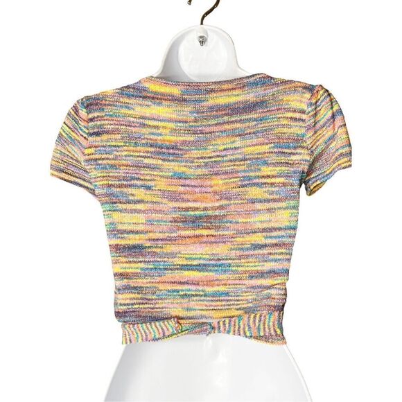 4SI3NNA Kristina‎ Knit Wrap Crop Top Pink Multi Size S - Picture 5 of 8